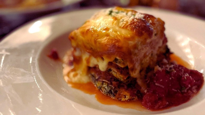 A plate of lasagna at Lucca's In Helena