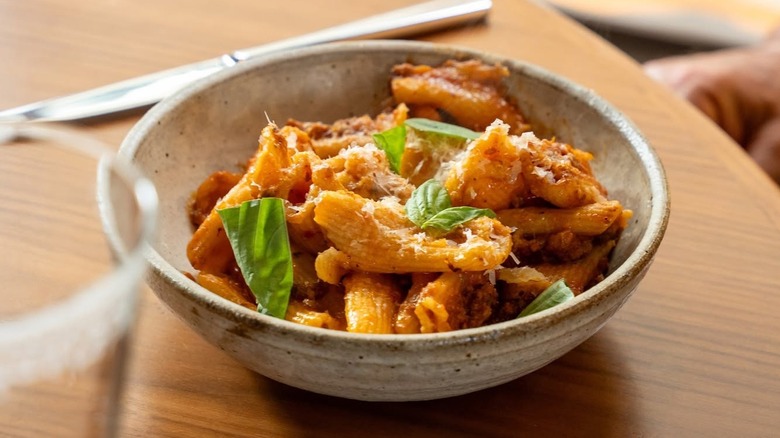 A bowl of pasta at Luminosa in Asheville