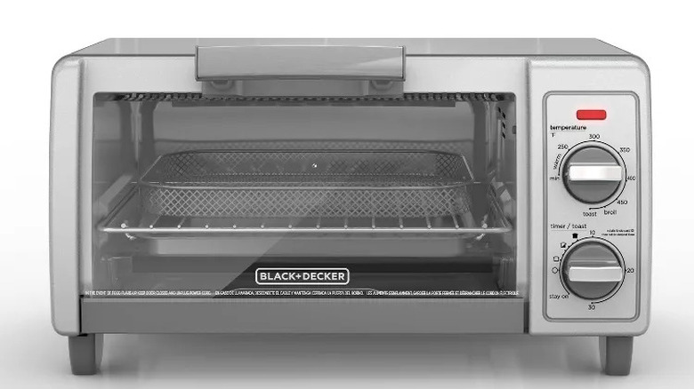 A Black+Decker Toaster Oven against a white background