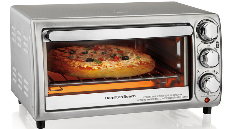 A Hamilton Beach Toaster Oven against a white background
