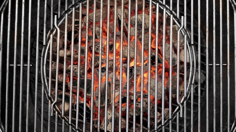 Close up of charcoal grill 