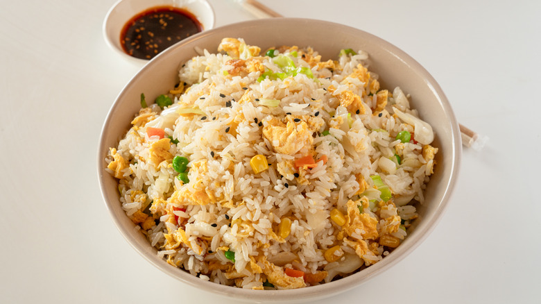 Bowl of fried rice.
