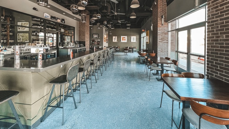 Bar and dining area inside Garagiste