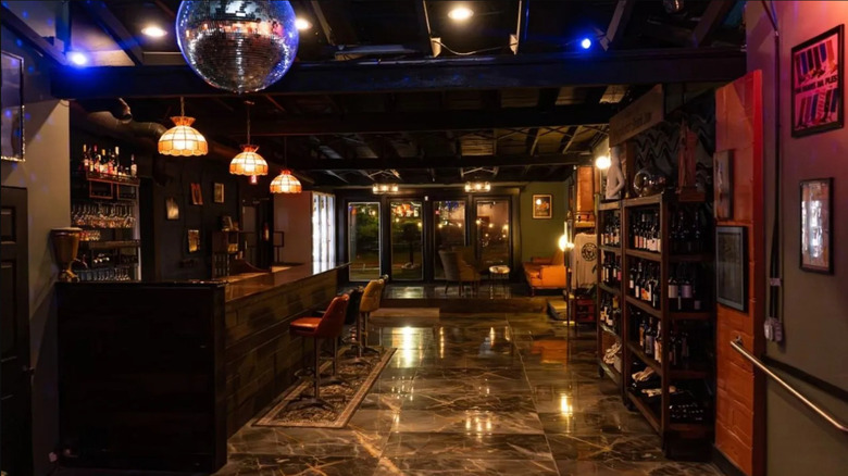 Interior of Substrate, including bar and wine shelves