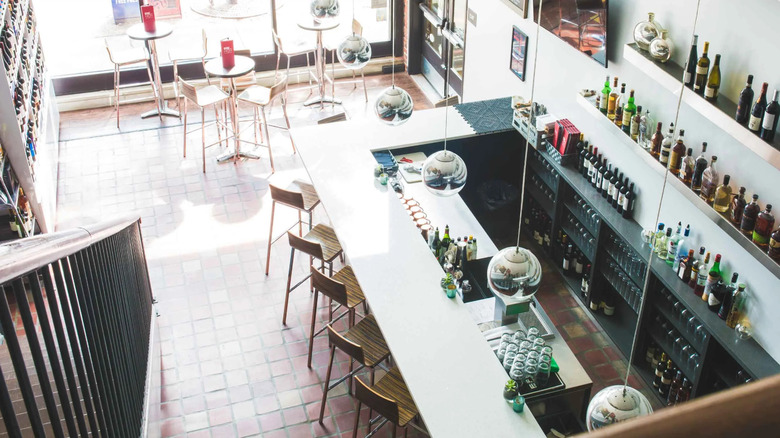 View of Wine on High bar area from loft