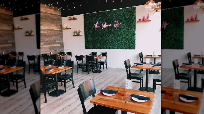 Inside dining area at Verre Wine Bar
