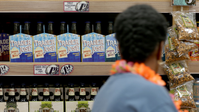 Boxes of Trader Joe's beer