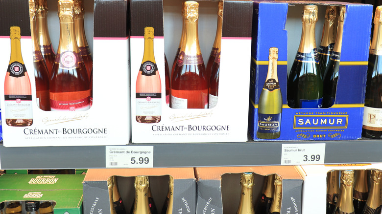 Aldi wine on store shelf