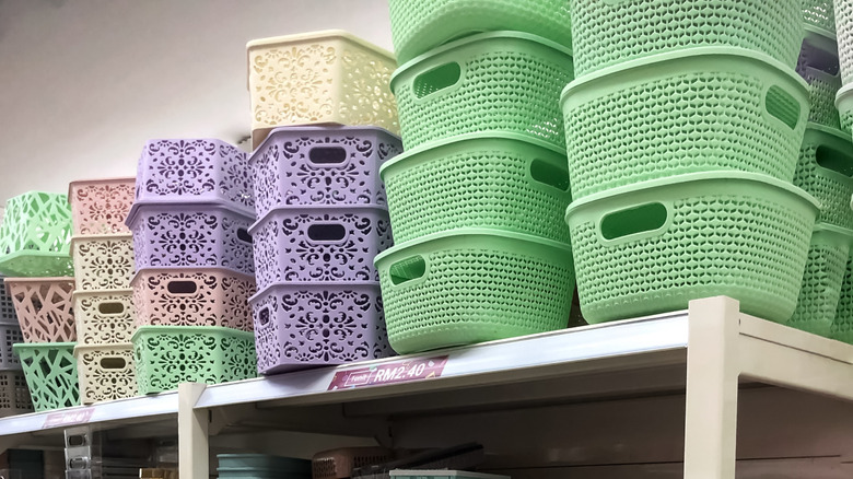 storage section inside a Dollar Tree store