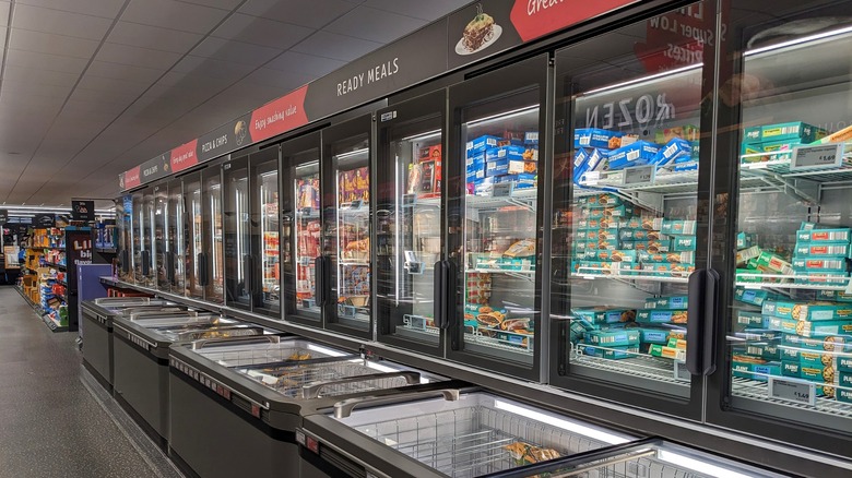 frozen food section at Aldi