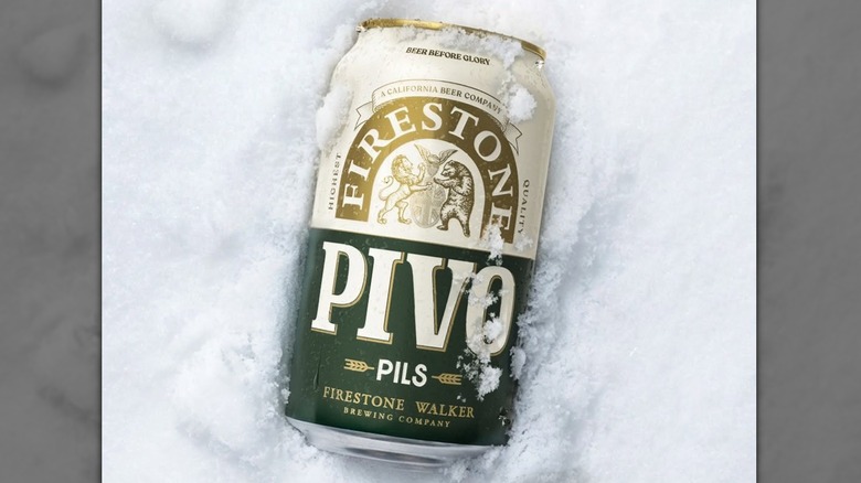 Can of Firestone Walker Pivo on ice