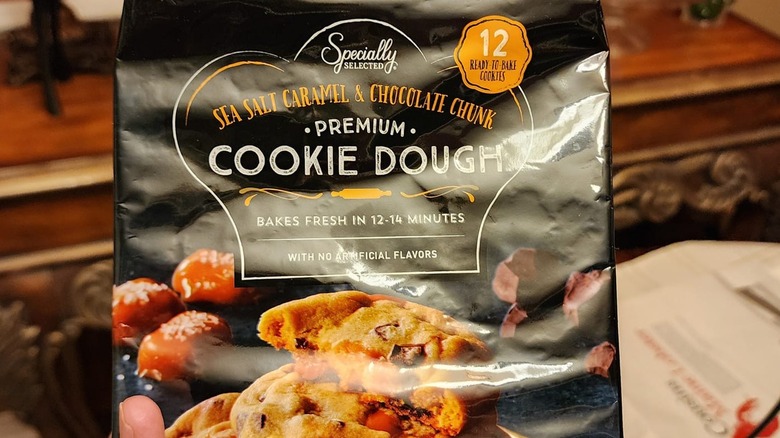 Package of Specially Selected Sea Salt Carmel & Chocolate Chunk Cookies
