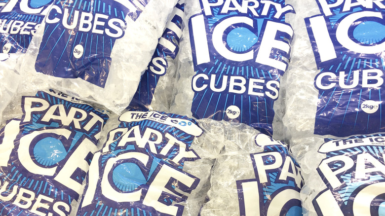 pile of ice bags