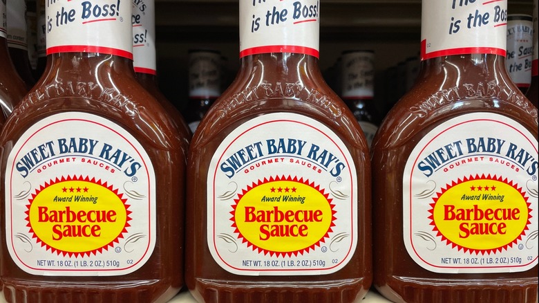 Bottles of Sweet Baby Rays on store shelves