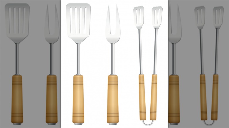 Four grilling utensils