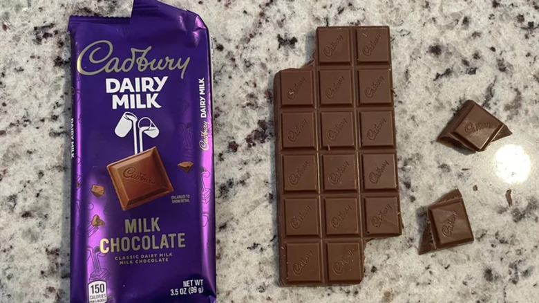 A Cadbury Dairy Milk Milk Chocolate Bar