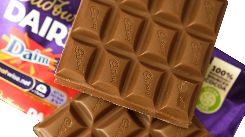 Close up of Cadbury chocolate bar