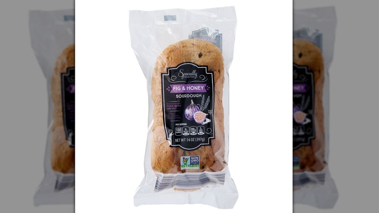 Specially Selected Fig & Honey Sourdough wrapped in a plastic packaging.