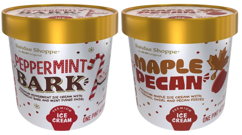 Side by side of Sundae Shoppe seasonal ice cream flavors.