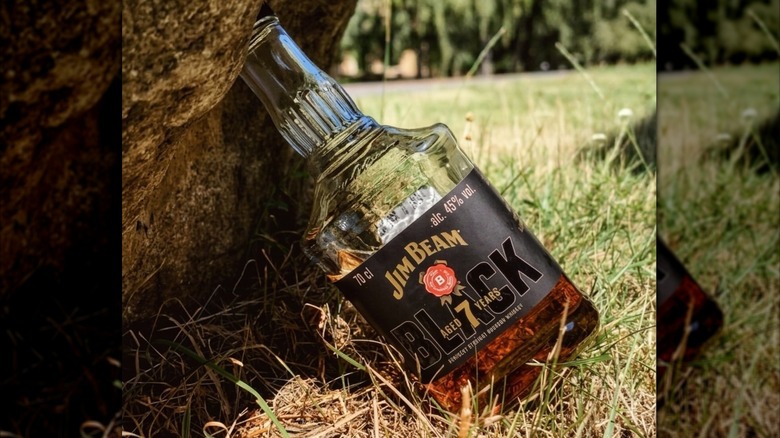 A bottle of Jim Beam Black 7 Year Bourbon