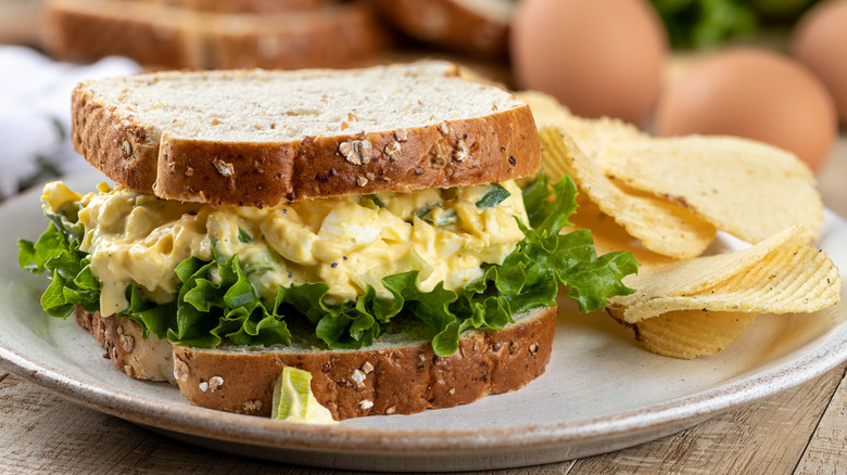 Whole-grain egg salad sandwich