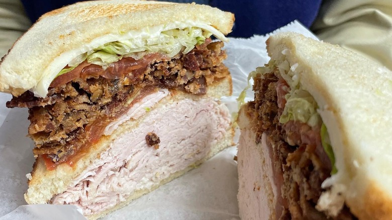 A club sandwich at J&W Sandwich Shoppe