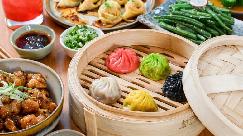 Table of dim sum offerings at Ugly Dumpling