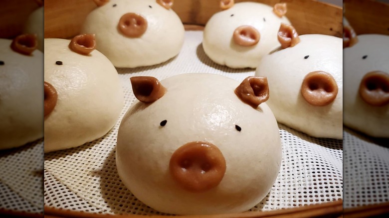 Steamed buns from The Hummingbird's Kitchen made to look like little piggies