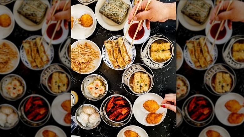 Array of dim sum from Hong Kong Chinese Restaurant