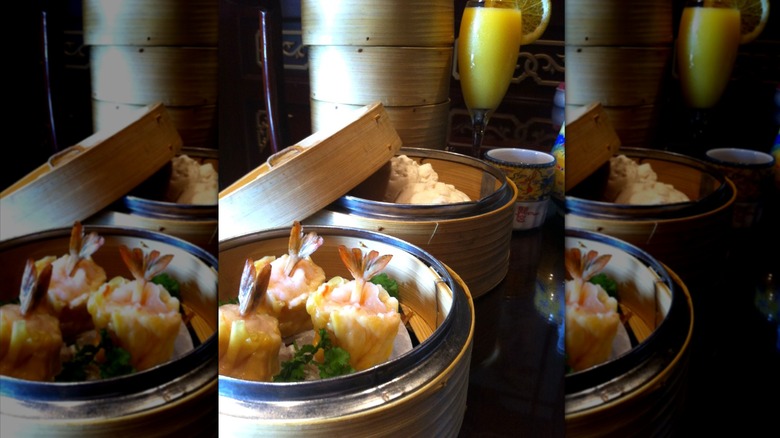 Dim sum in baskets from Dragon Palace