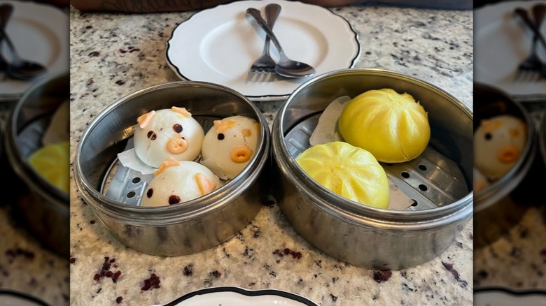 Dim sum options on a table at Yummy House