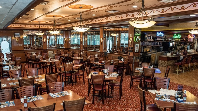 The empty dining room at the Marietta Diner