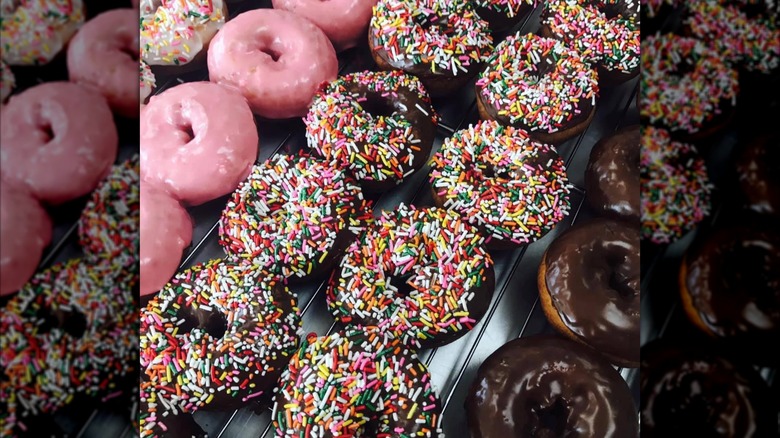 Selection of classic cake donuts from Rocklin City Donuts and Cinnamon
