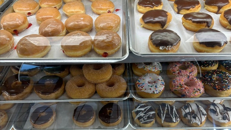 Display of donuts at The Treat Shop