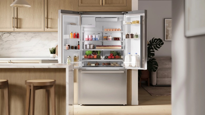 Bosch 500 Series Refrigerator open in a kitchen