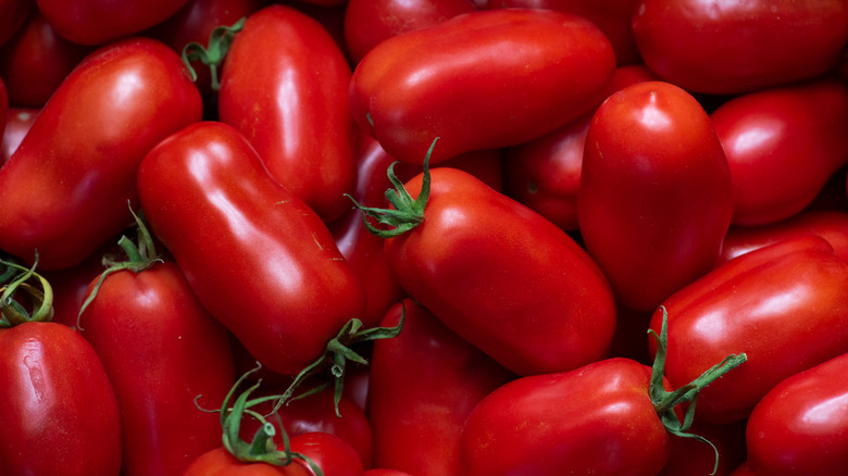 Fresh San Marzano tomatoes.
