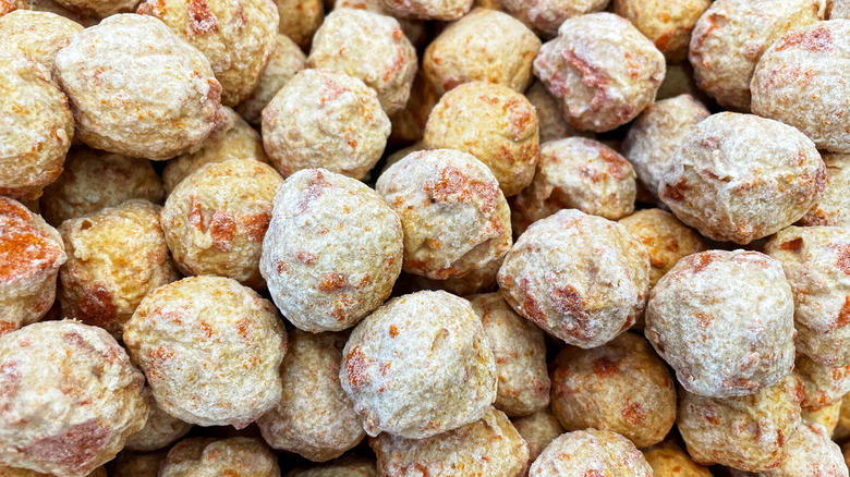frozen meatballs in pile