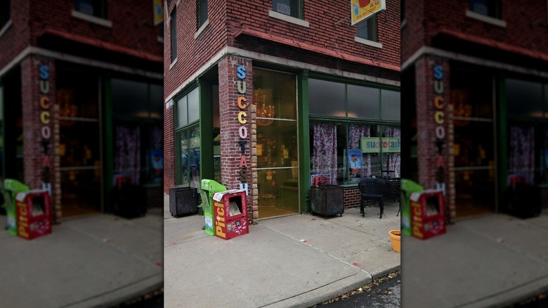 The red brick exterior of Succotash