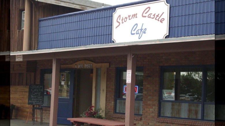 The exterior of Storm Castle Cafe