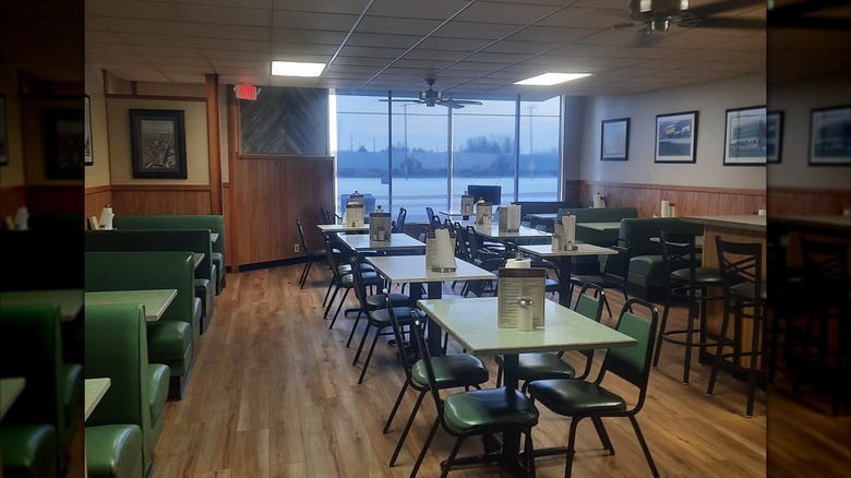 Dining area inside Ohm's Cafe