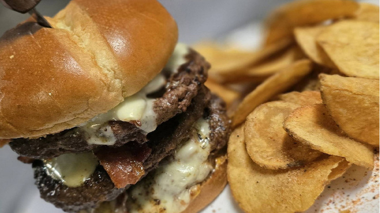 A burger from Johnson's Country Cookin'