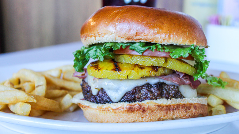 A burger from Charcoal Pit