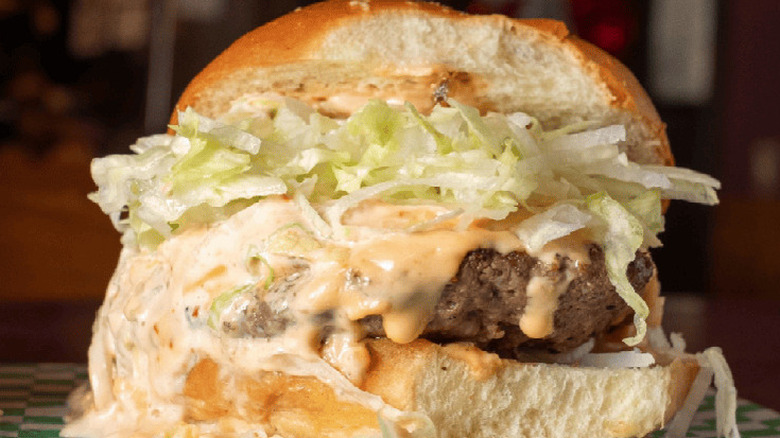 A burger from the 5-8 Club