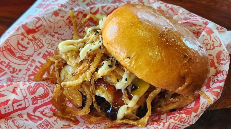 A burger from Fukuburger