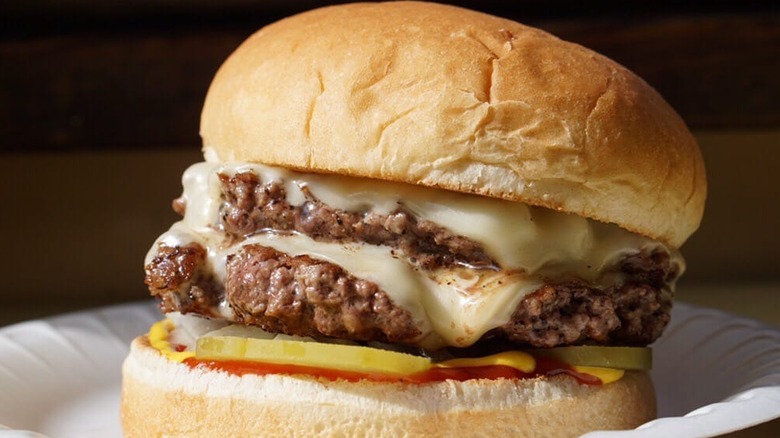 A burger from Gilley's Diner