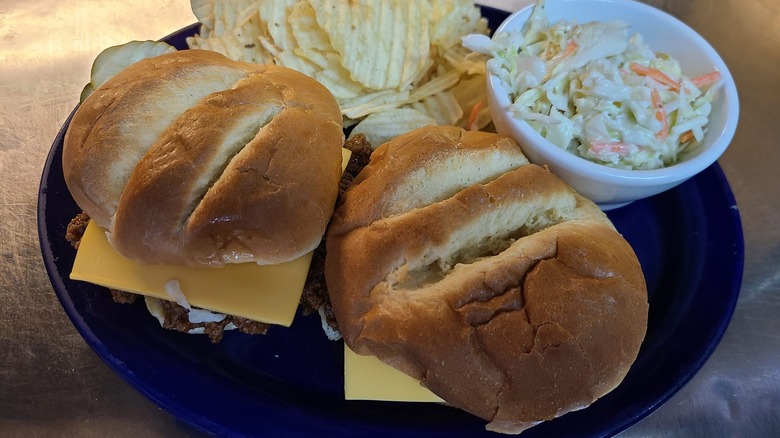 A plate of burgers from Darcy's Cafe