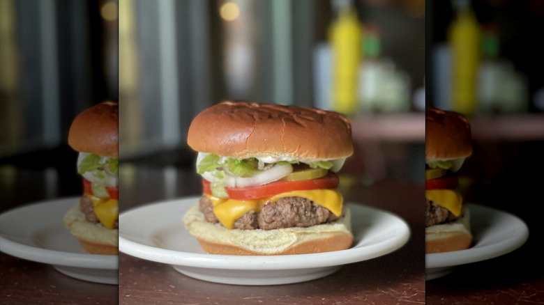 A burger from Zip's Cafe