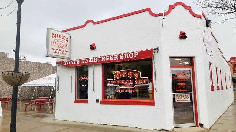 The Nick's Hamburger Shop storefront
