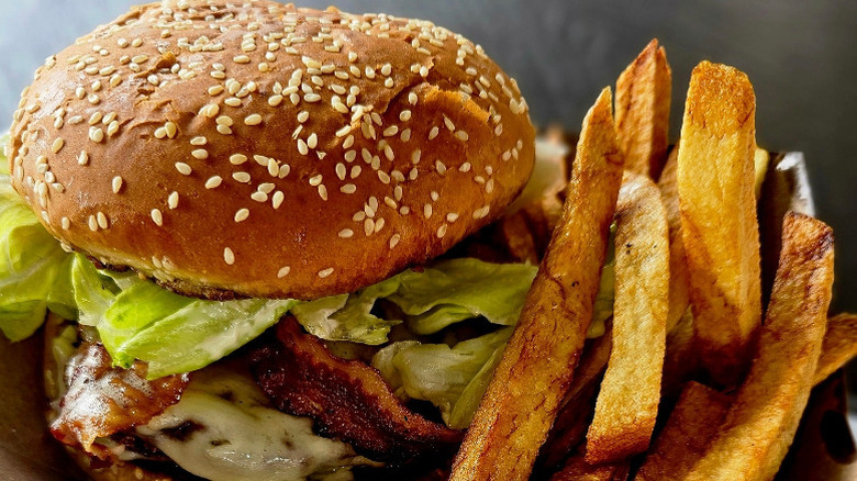 A burger at Jim's Drive In