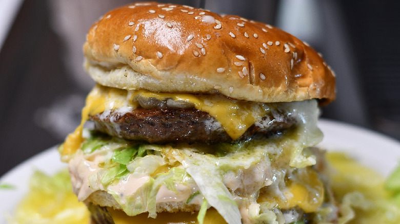 A burger from Solly's Grille